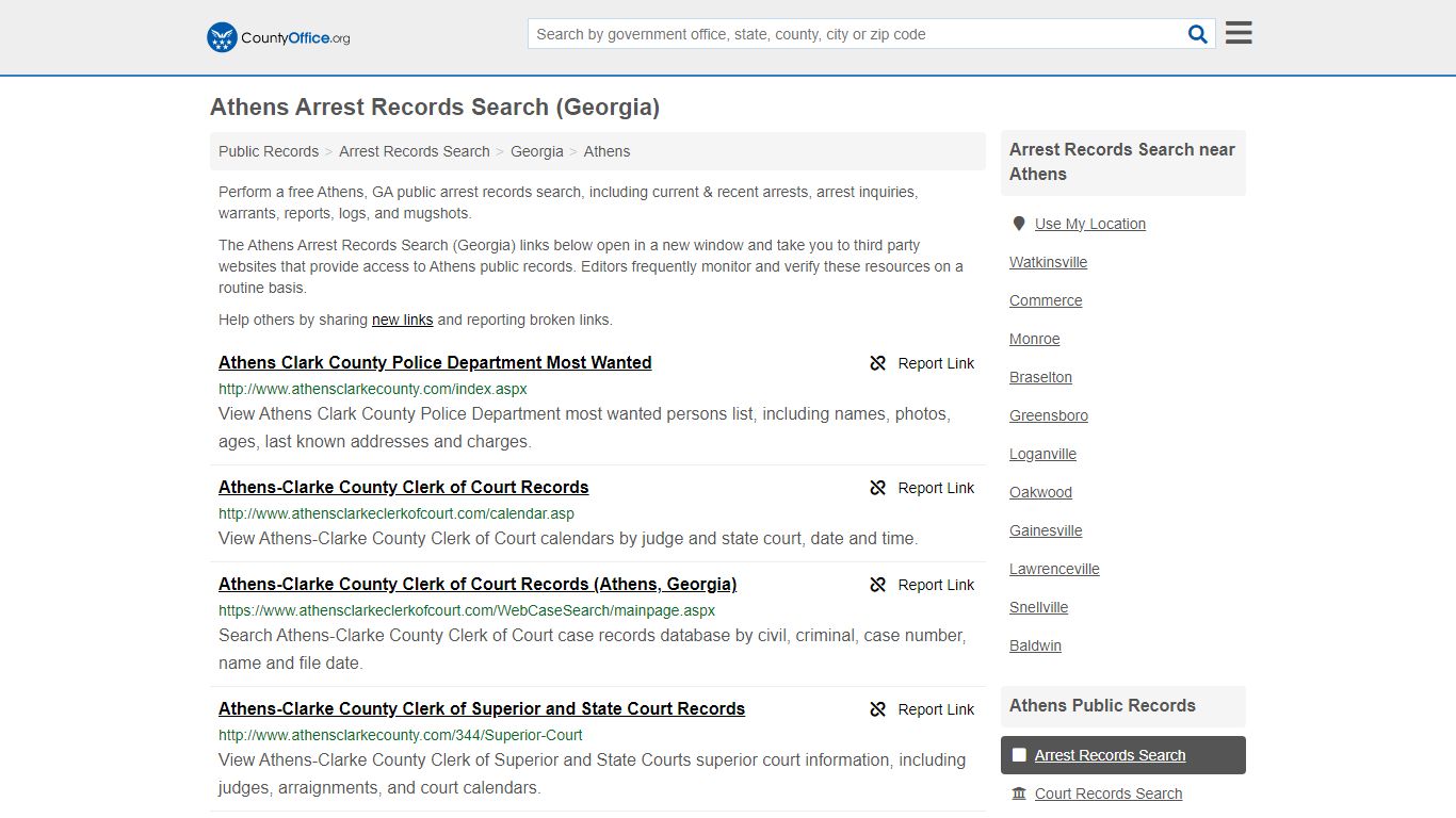 Arrest Records Search - Athens, GA (Arrests & Mugshots) - County Office